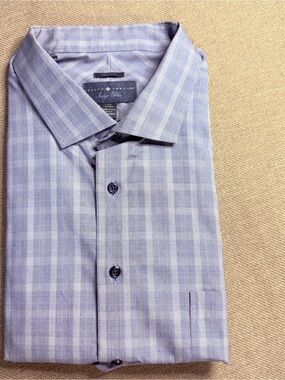 Joseph Abboud Light Blue Plaid Dress Shirt